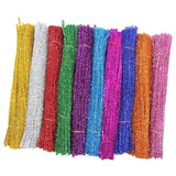 100Pcs Glitter Chenille Stems Pipe Cleaners Multicolor DIY Craft Projects
