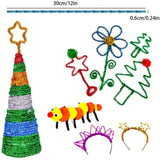 100Pcs Glitter Chenille Stems Pipe Cleaners Multicolor DIY Craft Projects