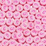 100pcs Breast Cancer Pink Ribbon Clay Beads Spacer DIY Jewelry Making