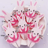 10pcs Glitter Felt Fabric Nonwovens Birthday Cake Bunny Bear Applique DIY Patch