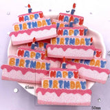 10pcs Glitter Felt Fabric Nonwovens Birthday Cake Bunny Bear Applique DIY Patch