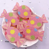 10pcs Glitter Felt Fabric Nonwovens Birthday Cake Bunny Bear Applique DIY Patch