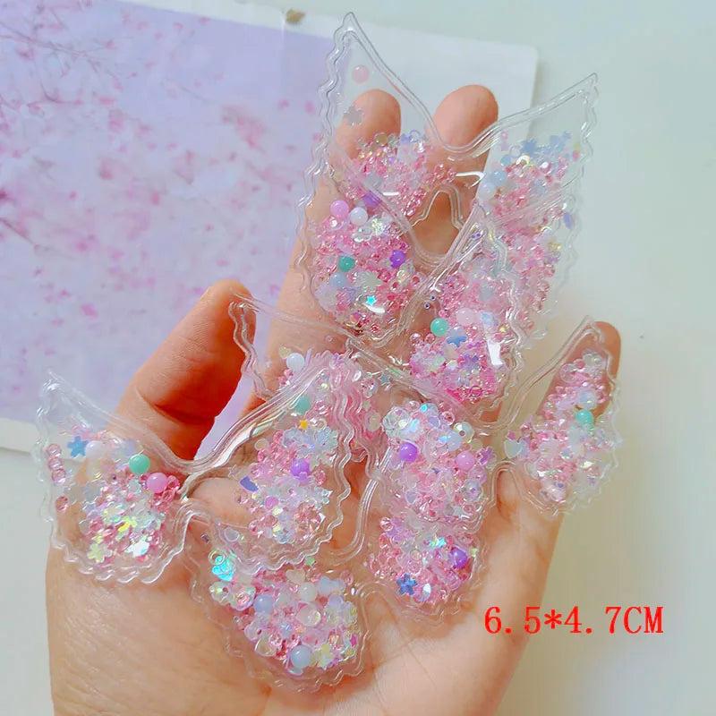 20pcs Quicksand Wings with Glitter Patches for DIY Children headband