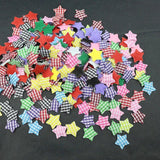 200Pcs 20mm Padded Grid Cloth Stars Appliques DIY Sewing Patches