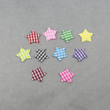 200Pcs 20mm Padded Grid Cloth Stars Appliques DIY Sewing Patches