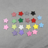200Pcs 20mm Padded Grid Cloth Stars Appliques DIY Sewing Patches
