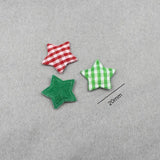 200Pcs 20mm Padded Grid Cloth Stars Appliques DIY Sewing Patches