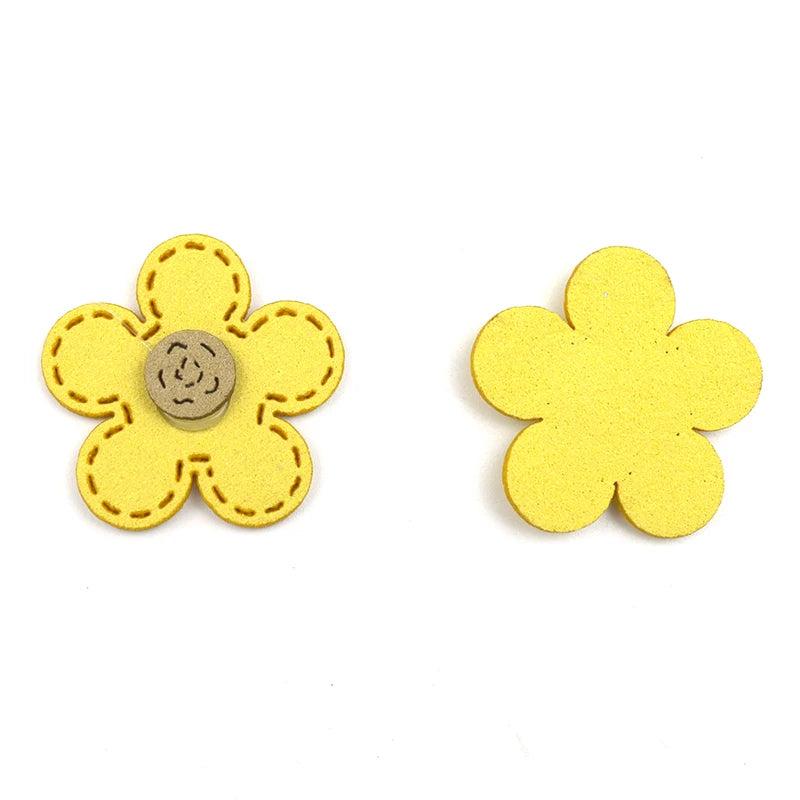30Pcs Leather Flowers Patches Applique DIY Craft Supplies Kids Hair Accessories