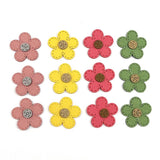 30Pcs Leather Flowers Patches Applique DIY Craft Supplies Kids Hair Accessories