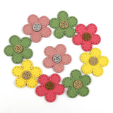 30Pcs Leather Flowers Patches Applique DIY Craft Supplies Kids Hair Accessories