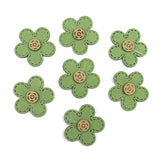 30Pcs Leather Flowers Patches Applique DIY Craft Supplies Kids Hair Accessories
