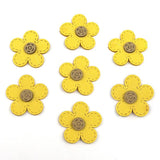 30Pcs Leather Flowers Patches Applique DIY Craft Supplies Kids Hair Accessories
