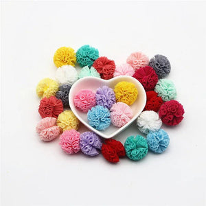 25mm Net Yarn Elastic Flower Ball DIY Lace Craft Tennis Pendant
