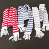 Hand Knitted Stripe Long Scarf Christmas Plush Toy DIY Art Craft Decor