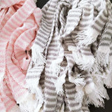 Hand Knitted Stripe Long Scarf Christmas Plush Toy DIY Art Craft Decor