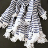 Hand Knitted Stripe Long Scarf Christmas Plush Toy DIY Art Craft Decor
