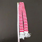 Hand Knitted Stripe Long Scarf Christmas Plush Toy DIY Art Craft Decor