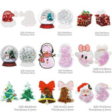 5pcs Christmas Santa Sequins Acrylic Shakers for DIY Hair Bows Earrings Crafts