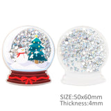 5pcs Christmas Santa Sequins Acrylic Shakers for DIY Hair Bows Earrings Crafts