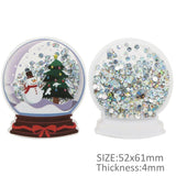 5pcs Christmas Santa Sequins Acrylic Shakers for DIY Hair Bows Earrings Crafts