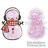 5pcs Christmas Santa Sequins Acrylic Shakers for DIY Hair Bows Earrings Crafts