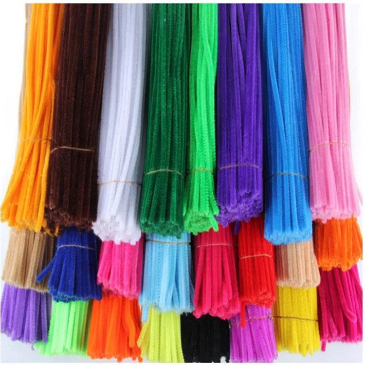 99pcs Chenille Stems Pipe Cleaners Plush Tinsel Wired Sticks Kids Toys