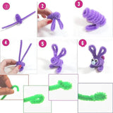 99pcs Chenille Stems Pipe Cleaners Plush Tinsel Wired Sticks Kids Toys