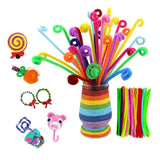 99pcs Chenille Stems Pipe Cleaners Plush Tinsel Wired Sticks Kids Toys