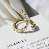 Korea's Temperament Micro Inlay Adjustable Ring Exaggerated Ring Female