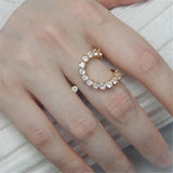 Korea's Temperament Micro Inlay Adjustable Ring Exaggerated Ring Female