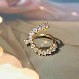 Korea's Temperament Micro Inlay Adjustable Ring Exaggerated Ring Female