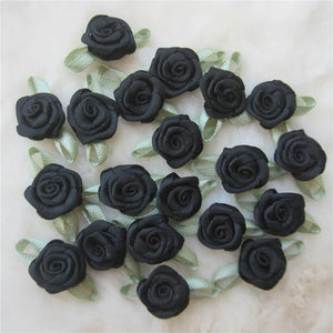Artificial Rose Flowers Satin Ribbon Appliques DIY Wedding Decoration