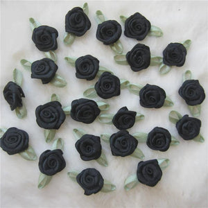 Artificial Rose Flowers Satin Ribbon Appliques DIY Wedding Decoration