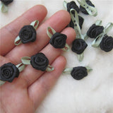 Artificial Rose Flowers Satin Ribbon Appliques DIY Wedding Decoration