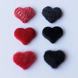 20-30Pcs Flocking Knit Love Heart Resin Patch DIY Hairpin Accessory