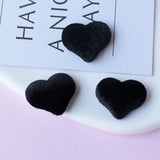 20-30Pcs Flocking Knit Love Heart Resin Patch DIY Hairpin Accessory