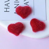 20-30Pcs Flocking Knit Love Heart Resin Patch DIY Hairpin Accessory