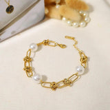 Retro Pearl Bracelet Titanium Steel Elegant Bracelet