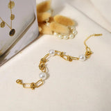 Retro Pearl Bracelet Titanium Steel Elegant Bracelet