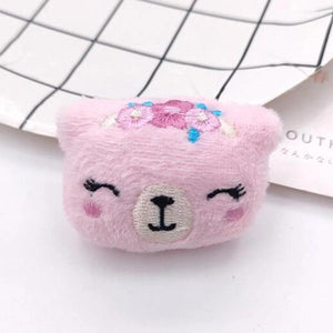 10Pcs Cartoon Pink Plush Doll Patches DIY Heart/Bow/Cat/Pig Accessories