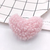 10Pcs Cartoon Pink Plush Doll Patches DIY Heart/Bow/Cat/Pig Accessories