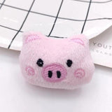 10Pcs Cartoon Pink Plush Doll Patches DIY Heart/Bow/Cat/Pig Accessories