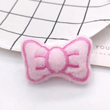 10Pcs Cartoon Pink Plush Doll Patches DIY Heart/Bow/Cat/Pig Accessories