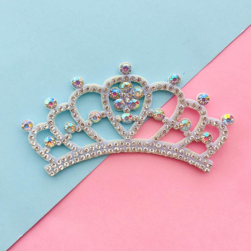 10Pcs Crown Rhinestone Applique for DIY Clothes Crafts Decor