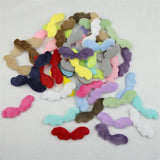 80Pcs Plush Angel Wings Padded Appliques DIY Clothes Scarf Bows Decor Patches