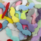 80Pcs Plush Angel Wings Padded Appliques DIY Clothes Scarf Bows Decor Patches