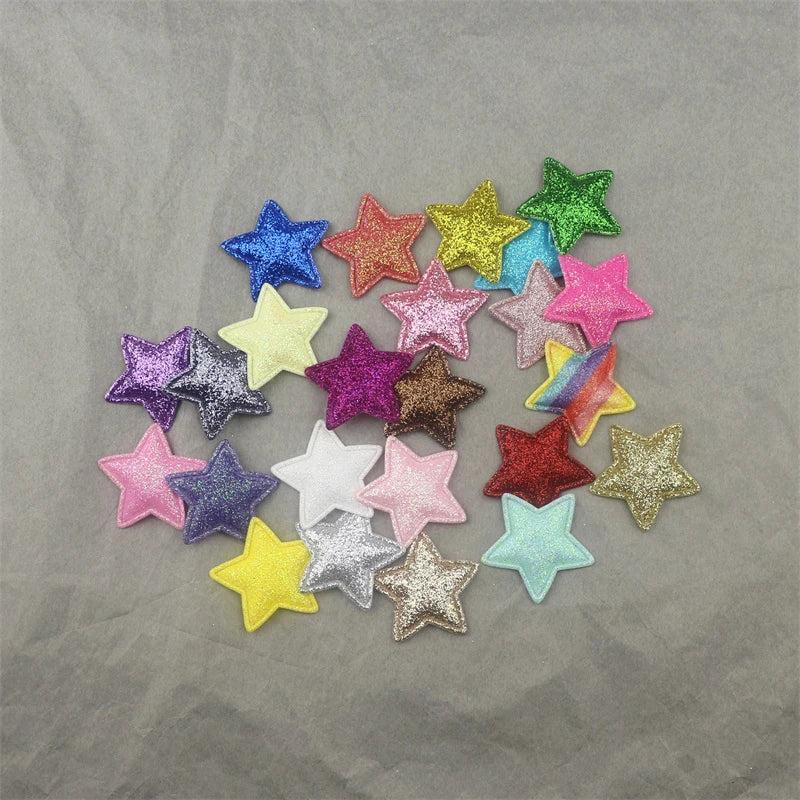 100Pcs 33mm Glitter Star Patches for DIY Crafts