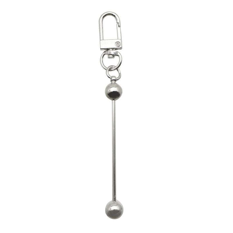 5Pcs Metal Beaded Keyring for DIY Key Chain Bag Decor