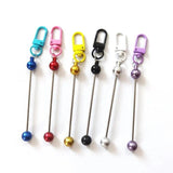 5Pcs Metal Beaded Keyring for DIY Key Chain Bag Decor