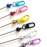 5Pcs Metal Beaded Keyring for DIY Key Chain Bag Decor